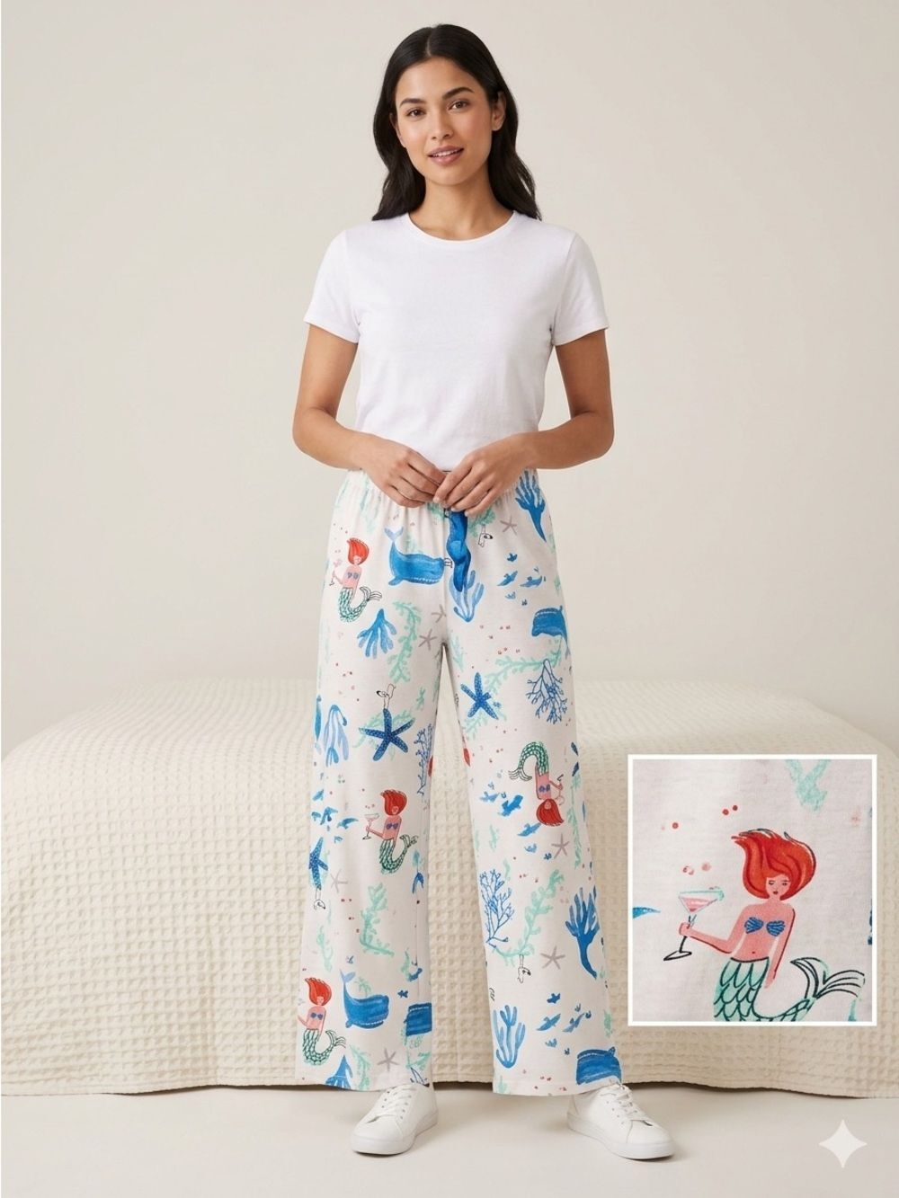 HUE Mermaid and Sea Life Print Leggings